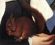 Hans holbein the younger Portrait of a Lady with a Squirrel and a Starling